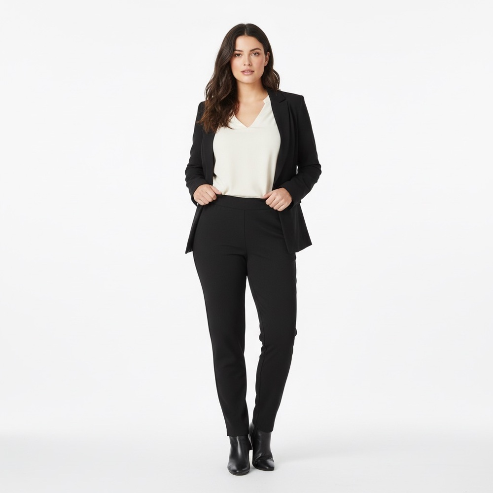 Nordstrom rack black pull on straight leg dress pants size XL ankle length